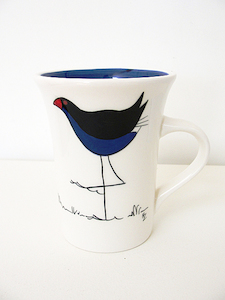 Keriblue Ceramics: Keriblue Ceramics – Original Mug – White Pukeko