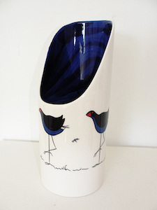 Keriblue Ceramics: Keriblue Ceramics Utensil Holder – White Pukeko