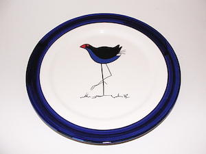 Keriblue Ceramics Rimmed Side Plate – Blue Pukeko