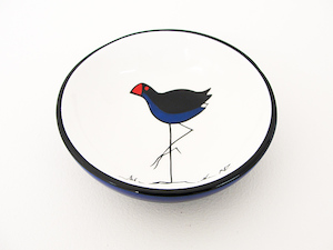 Keriblue Ceramics Olive Bowl- White Pukeko