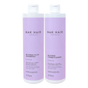 NAK Hair BLONDE PLUS Shampoo & Conditioner 375ml Bundle