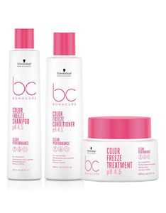 Hairdressing: Schwarzkopf BC Bonacure pH 4.5 Colour Freeze Silver Shampoo, Conditioner and silver treatment Trio Pack