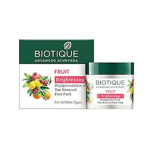 Biotique Fruit Brightening Depigmentation & Tan Removal Face Pack - 75g Jar