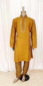 Mustard Mens Kurta Pyjama Set