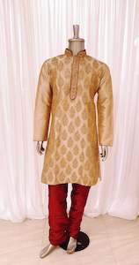 Gold Mens Kurta Pyjama Set