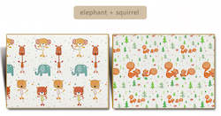 Foldable Baby Play Mat - Elephant and Forest quirrel