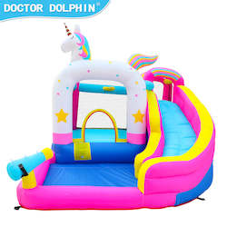 Doctor Dolphin Inflatable Castle - fancy unicorn