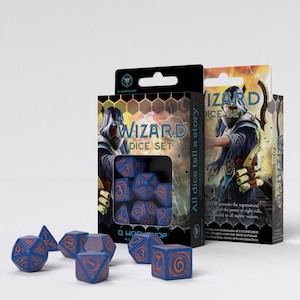 Wizard Dark-Blue & Orange Dice Set 7