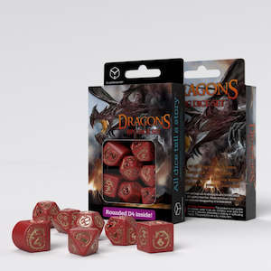 Dragons Modern Dice Set: Ruby