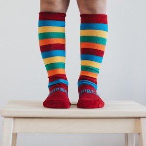 Lamington Knee High Scooter Babies & Kids Merino Socks Multi Stripes ages to 12 years