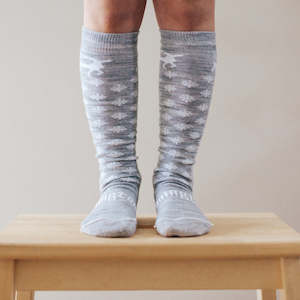 Shoe: Lamington Merino Socks Grey Snow Globe Christmas Hi Socks Youths