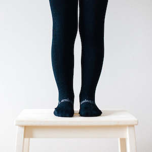 Shoe: Lamington Black Plain Flat Knit Wool Tights ages to 8 years