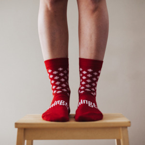 Shoe: Lamington Merino Crew Frosty Red Christmas Womens & Mens