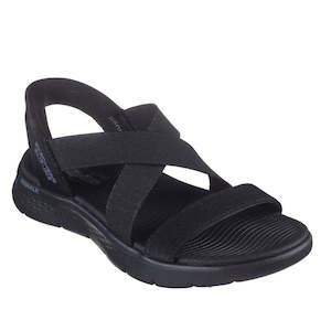 Skechers Womens Slip Ins Sandals Go Walk Flex Glimmer Black