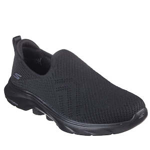 Shoe: Skechers Go Walk 7 Amina Black Slip On Shoe