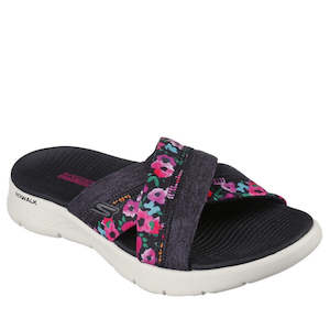 Skechers Go Walk Flex Sandal Blossoms Black Multi Slide