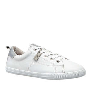 Shoe: Alfie & Evie Saul White Leather Sneaker