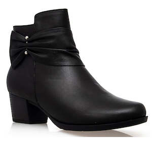 Alfie & Evie Lara Womens Black Leather Ankle Boot