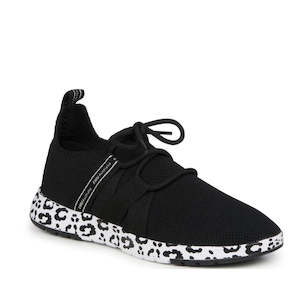 Emu Womens Leura Wool Knit Trainer Black Leopard