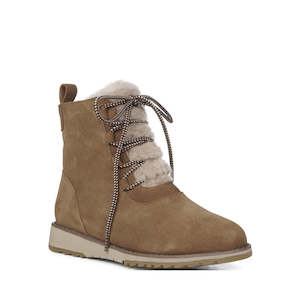 Shoe: Emu Bernice Chestnut Suede Wool Boot