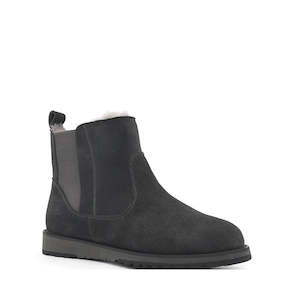 Shoe: Emu Bonita Dark Grey Suede Wool Boot