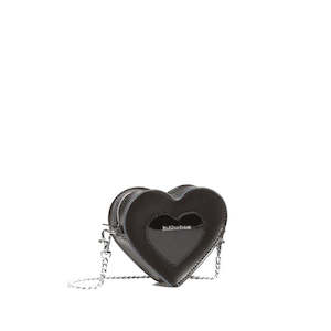 Shoe: Dr Martens Mini Heart Leather Cross Body Black Patent Leather Satchel