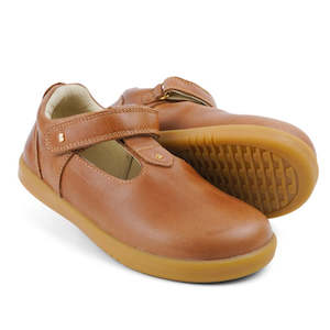 Shoe: Bobux KIds Plus KP Louise Caramel Tan T-Bar 833814