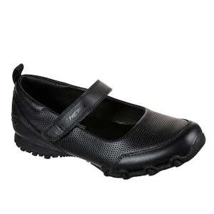 Shoe: Skechers Kids Biker Always Perfect Black School Shoe