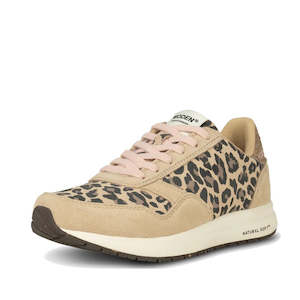 Shoe: Woden Nicoline Suede - Leopard Tan Womens Sneaker