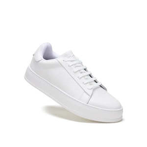 Rollies Womens Courtclub All White Leather Trainer