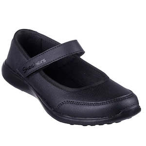 Shoe: Skechers Girls School Shoes Microstrides Recess Rules Black