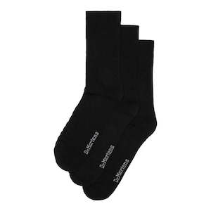 Shoe: Dr Martens Socks Double Doc Sock Unisex Black 3 Pair Pack