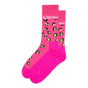 Shoe: Dr Martens Bright Pink Leopard Low Socks