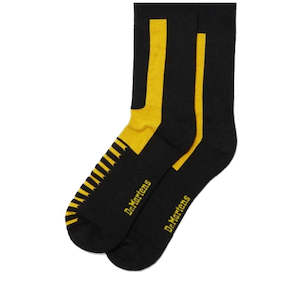 Dr Martens Socks Double Doc Sock Unisex Black Yellow