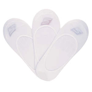 Shoe: Skechers Large Microfibre Liner Non Show Socks Womens & Mens *3 Pack White and Black