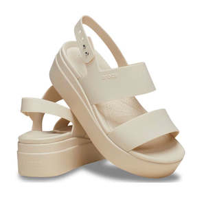 Shoe: Crocs Sandal Wedge Sandstone Brooklyn Low