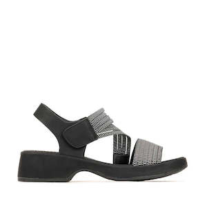 Los Cabos Sportz  Sandal with Heel and Back Strap Black