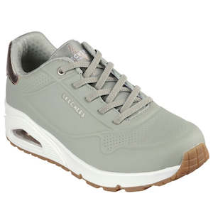 Shoe: Skechers Uno Shimmer Away Sage Trainer Pull On