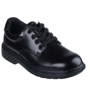 Skechers Smooth Tracks Black School Shoe Lace Ups