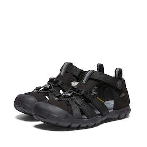 Keen Big Kids Black School Sandal - Seacamp 11 CNX - Black Sole