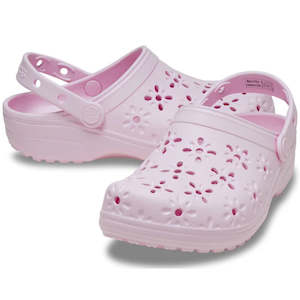 Crocs - Classic Floral Cut Outs Clog  Pink Milk Adults