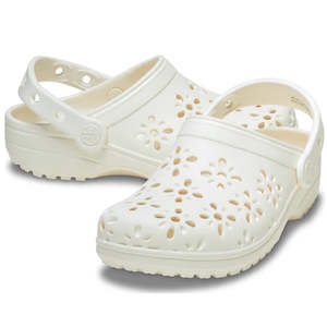 Crocs - Classic Floral Cut Outs Clog Chalk Off White Adults