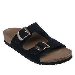 Skechers Womens Arch Fit Granola Slide Boho Chic Suede Upper Black