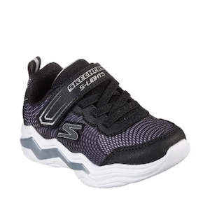 Shoe: Skechers Light Ups Toddlers Erupters IV Black Silver