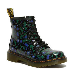 Shoe: Dr Martens Kids 1460 J Mystic Garden Black Patent Lamper Zip Boot