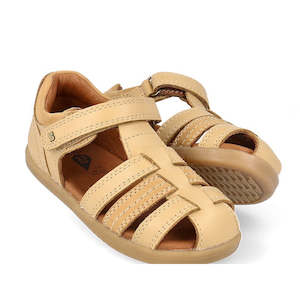 Shoe: Bobux IWalk Roam Sandal Parchment Beige Closed Toe 626030