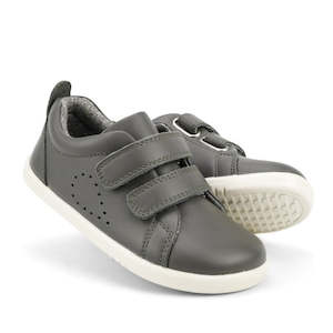 Bobux Iwalk Grass Court Smoke Grey Leather Trainer 633702