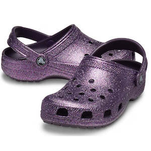 Crocs Kids - Classic Space Glitter Clog Dark Iris Purple- Junior Youths Sizes