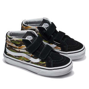 Shoe: Vans Kids Sk8 Mid Reissue V Painted Camo Green