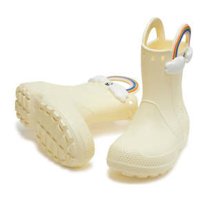 Shoe: Crocs Kids - Handle It Rainbow Rain Boot Buttercream Yellow - Gumboots